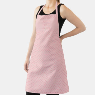 Cute Polka Dot Two Tone Pink Personalised Apron