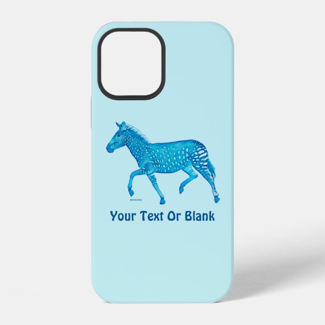 Cute Polka Dot Zebra - Blue iPhone Case (Back)