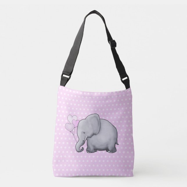 Cute Polka Dots Elephant Baby New Mum's Crossbody Bag (Front)