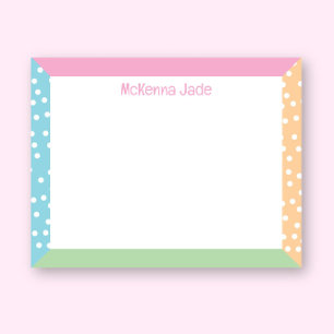 Cute Polka Dots Pastel Spring Easter Stationery Card