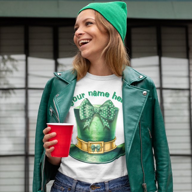 Cute Polka Dotted Bow on Leprechaun Top Hat  (Cute leprechaun top hat with polka dots on the bows that adorn the hat.  Happy St Patricks Day! )