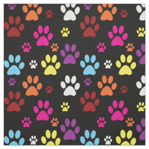Cute Polka Paws Animal Footprint Fabric