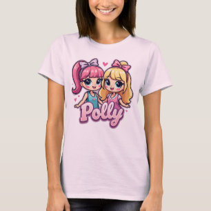 Cute Polly Dolls Figures Tee for Women