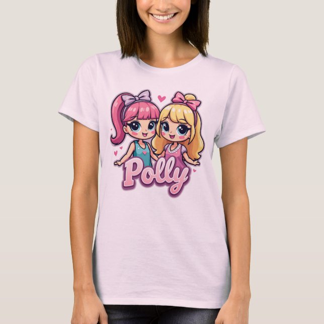 Cute Polly Dolls Figures Tee for Women (Front)
