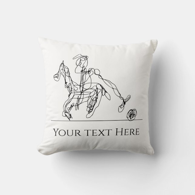 Cute Polo Player & Horse Cushion (Front)