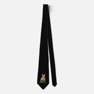 Cute Poly Retro French Bulldog T-Shirt Tie