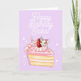 Cute Pomchi Puppy Happy Birthday Card