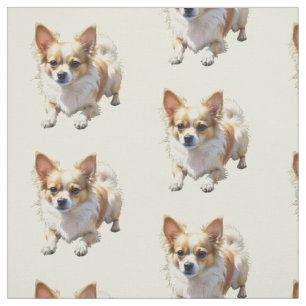 Cute Pomeranian Chihuahua Dog Pet Dog Lover Art Fabric