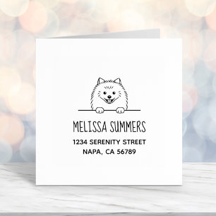 Cute Pomeranian Dog Address Self-inking Stamp