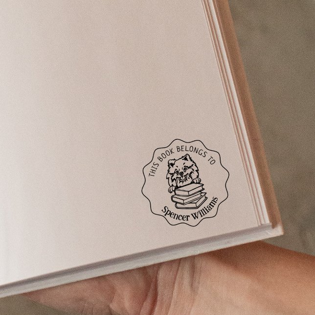  Cute Pomeranian Dog Book Rubber Stamp (Creator Uploaded)