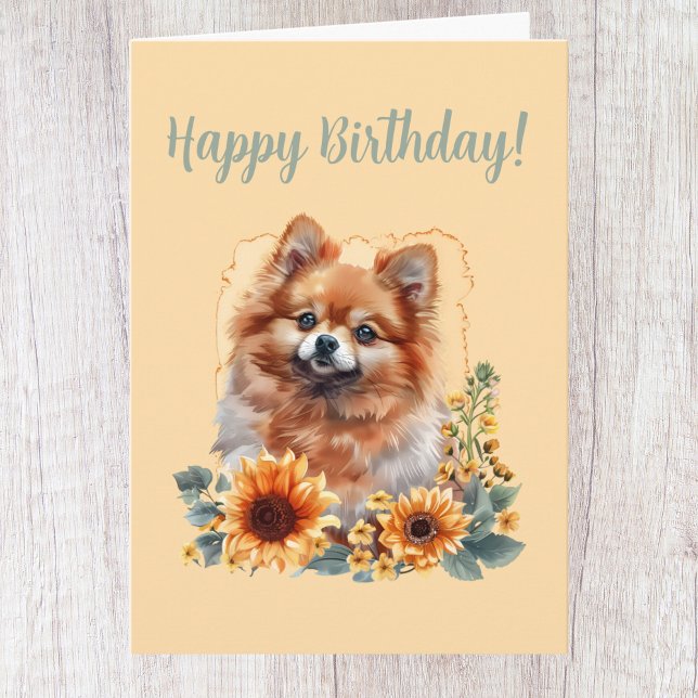 Cute Pomeranian Dog Lover Birthday Card (Creator Uploaded)
