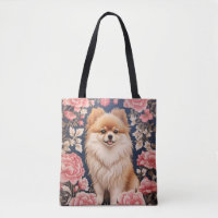 Cute Pomeranian Dog Pink Floral