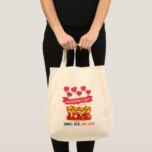 cute Pomeranian Dogs Love Tote Bag