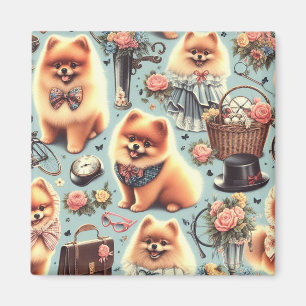 Cute Pomeranian Illustration Magnet