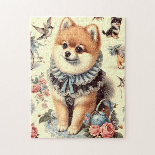 Cute Pomeranian Painting Jigsaw Puzzle (Vertical)