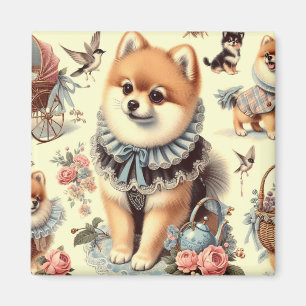 Cute Pomeranian Painting Magnet