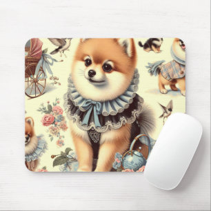 Cute Pomeranian Painting Mouse Pad