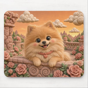 Cute Pomeranian Puppy, Baby Dog Mouse Pad