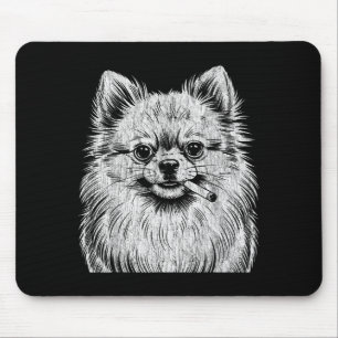 Cute Pomeranian Smoking Meme Dog Mouse Pad