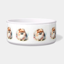 Cute Pomeranian watercolor illustration