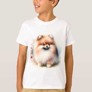 Cute Pomeranian watercolor illustration T-Shirt