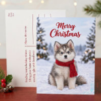 Cute Pomsky Puppy Husky Dog Lover Merry Christmas