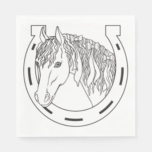 Cute Pony Equestrian Western Wedding Party Horse Napkin
