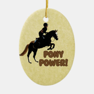 Cute Pony Power Equestrian Ceramic Tree Decoration