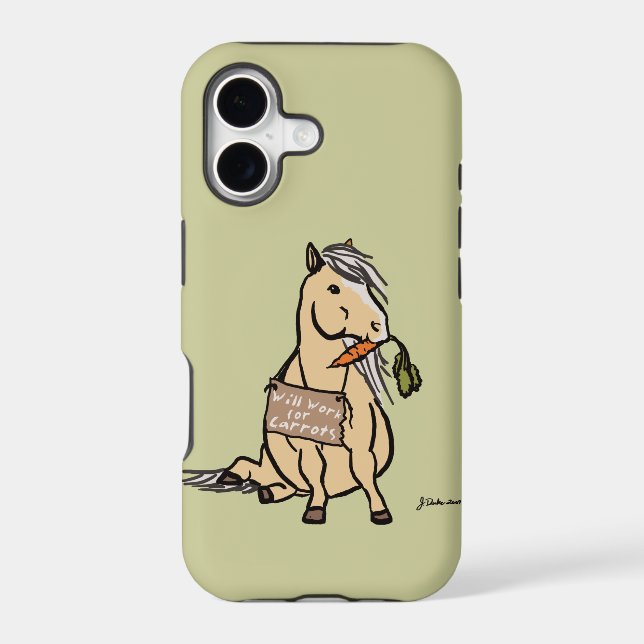 Cute Pony Will Work For Carrots (Back)