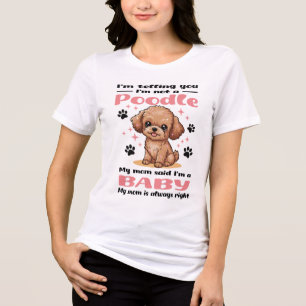 Cute Poodle Baby Dog Mum Tri-Blend Shirt