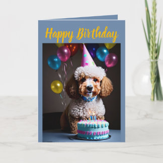 Cute Poodle Birthday Card