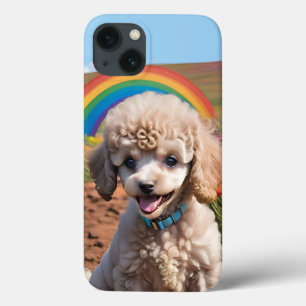 Cute Poodle Colourful flower and rainbow iPhone 13 Case