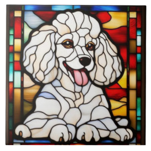 Cute Poodle Decorative Ceramic Tile