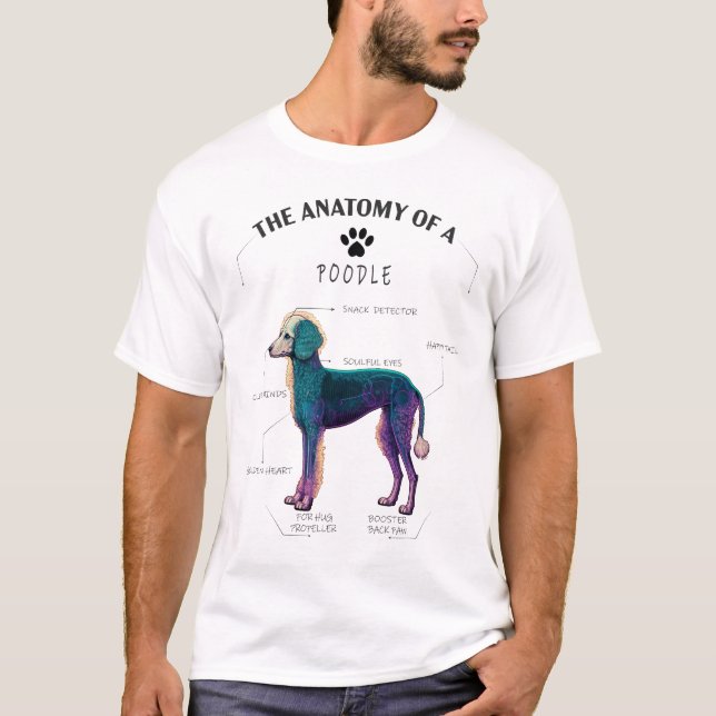 Cute Poodle Dog Anatomy - gift Dog lovers dad mum  T-Shirt (Front)