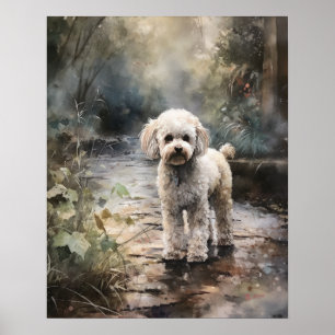 Cute Poodle Dog Art Print Poster