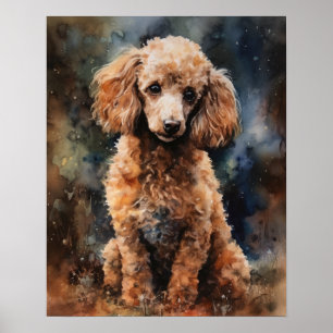Cute Poodle Dog Art Print Poster