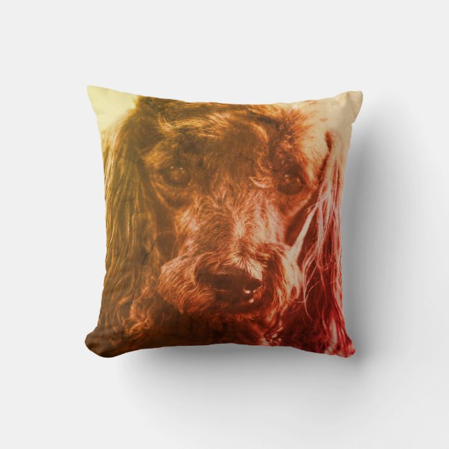 Cute Poodle Dog Face Eyes Cushion (Front)