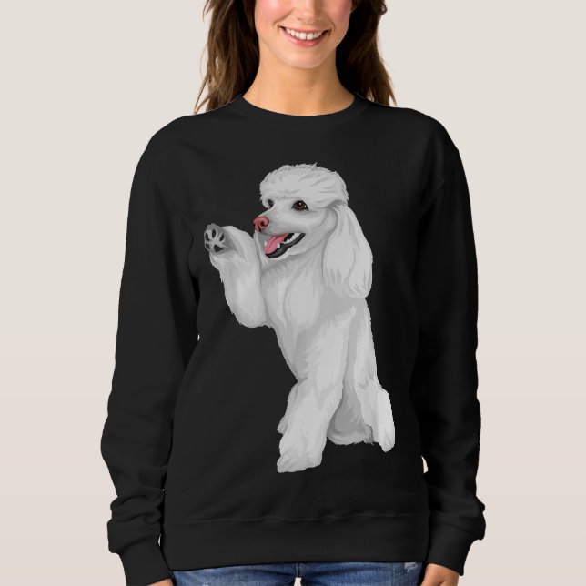 Cute Poodle Dog Face Graphic Sweatshirt (Front)