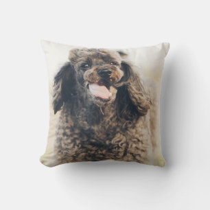Cute Poodle Dog Face Smile Smiling Cushion