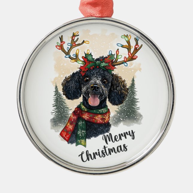 Cute Poodle Dog Ornament (Front)