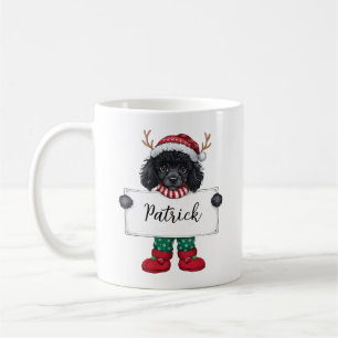 Cute Poodle Dog Personalised Christmas Mug