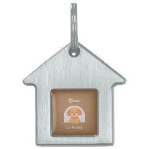 Cute Poodle Dog Pet Animals Love Paw Pet  ID Tag