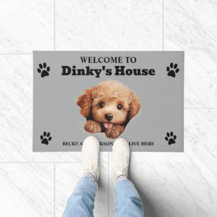 Cute Poodle Dog Photo Doormat