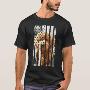 Cute Poodle Dog Picture Puppy American Us Flag T-Shirt