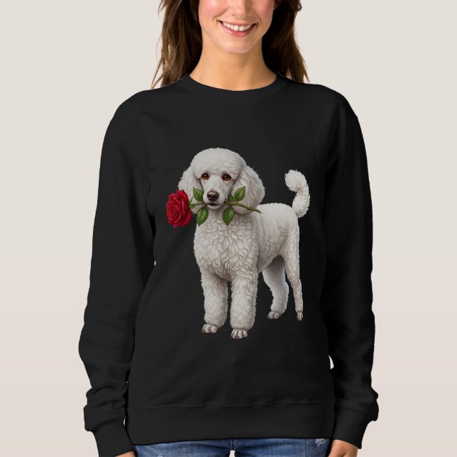 ‏Cute Poodle Dog Sweatshirt (Front)