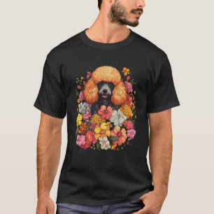 Cute Poodle Flower Bouquet T Shirt