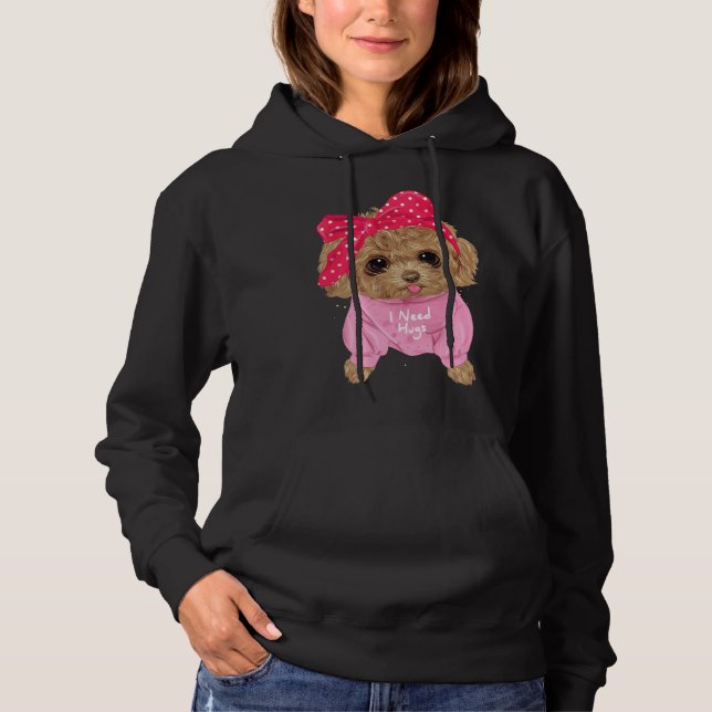Cute poodle             hoodie (Front)