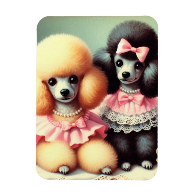 Cute Poodle Illustration Magnet (Vertical)