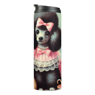 Cute Poodle Illustration Thermal Tumbler