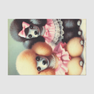 Cute Poodle Illustration Tissue Paper